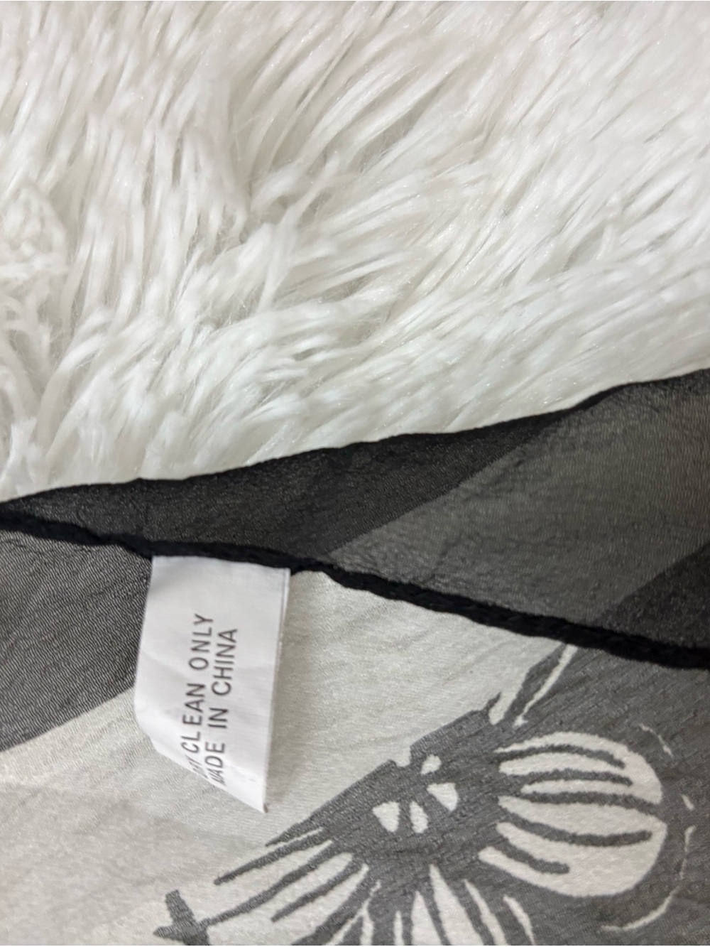 Brighton Black and White Floral Sheer Scarf - Picture 9 of 9